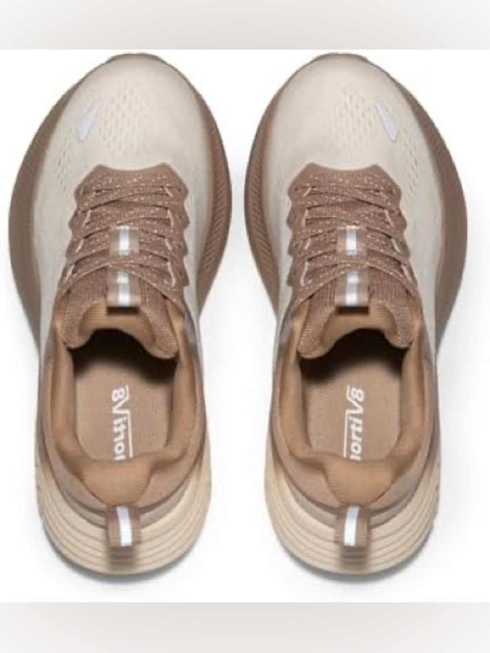 Nortiv 8 Women's Creamr & Tan Cushioned Platform Sneakers Size 10 USA